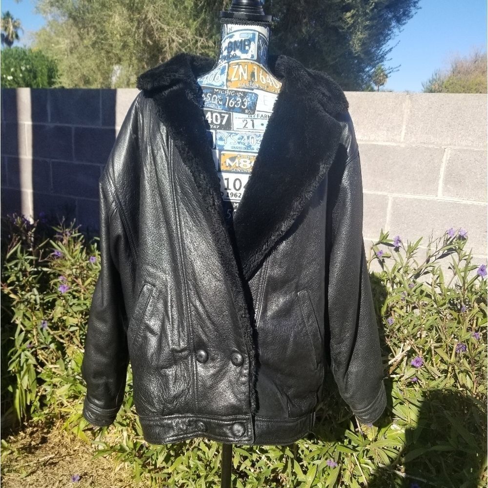 VINTAGE J PERCY FOR MARVIN RICHARDS LEATHER JACKET LARGE (SHD)